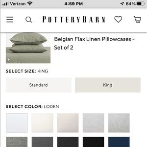 Brand new Pottery Barn Belgium Flax Linen king ruffled duvet/2 Pillowcases